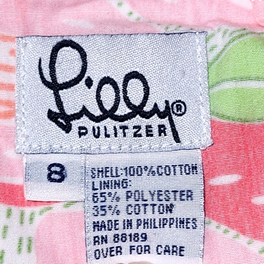 Lilly Pulitzer Pink and Green Skort with Fruit Design - Picture 4 of 4